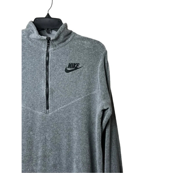 1738. NIKE SPORTSWEAR FRENCH TERRY SWEATSHIRT DRESS SIZE SMALL 1/4 ZIP EMBROIDER - Picture 4 of 11